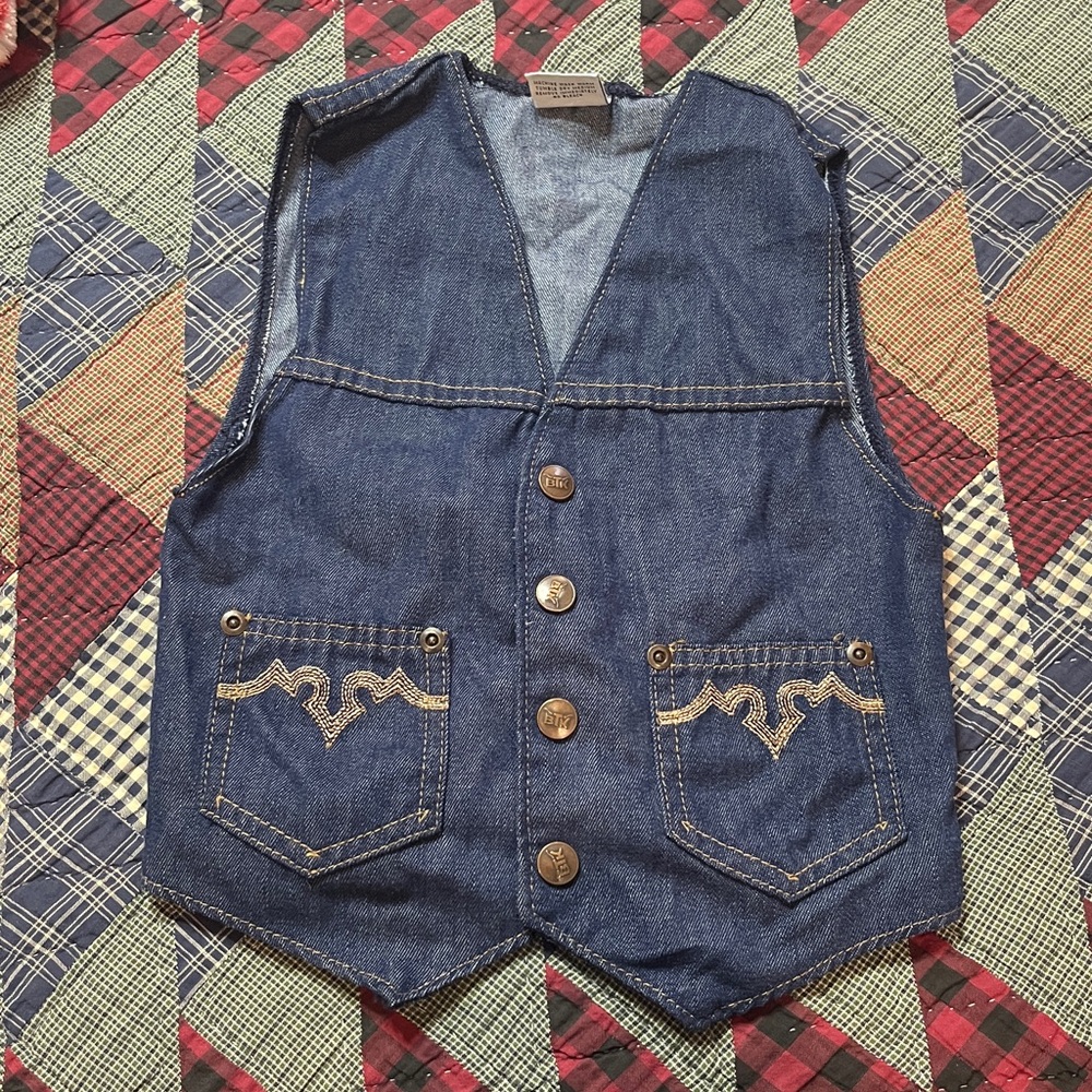 Vintage Billy the kid western denim vest children size 8